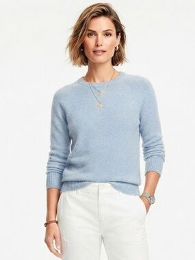 J. Crew 100% Lambs Wool Light Blue Crewneck Sweater